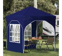 Pop-up Party Tent Blue 192x192x245cm 210D Oxford Silver Coating 3-Level QuickSet