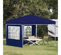 Pop-up Party Tent Blue Oxford Fabric 288x288x245cm Waterproof UV Shelter Durable