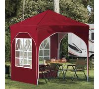 Pop-up Party Tent Burgundy 192x192x245 cm 210D Oxford Silver Coated Fast 3-Step