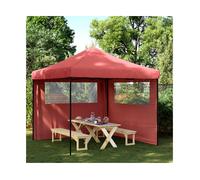 (burgundy, with 2 sidewalls) vidaXL Foldable Tent Canopy Patio Pavilion Gazebo Pop up Tent Marquee Canopy