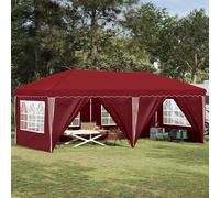 Pop-up Party Tent Burgundy 575x288x245cm 210D Oxford Silver Coated Steel 3-Level