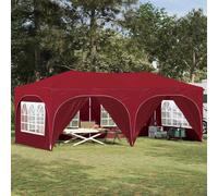 Pop-up Party Tent Burgundy Oxford Fabric 575x288x245cm 3-Level Height Waterproof