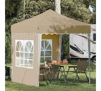 Pop-up Party Tent Cream 195x195x245cm Oxford Fabric Sturdy Waterproof UV Gazebo
