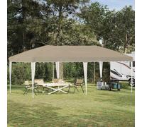 Pop-up Party Tent Cream 210D Oxford Silver Coating 575x290x245cm Adjustable Easy