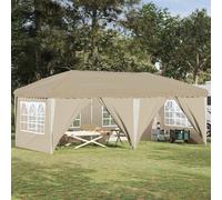 Pop-up Party Tent Cream 575x288x245cm 210D Oxford Silver Coating UV Weatherproof