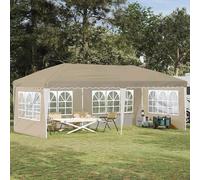 Pop-up Party Tent Cream 575x289x245cm 210D Oxford Silver Coated Steel 3-LevelHt