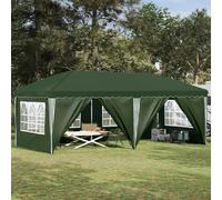 Pop-up Party Tent Green 575x288x245cm 210D Oxford Silver Coated Steel Frame 3lvl