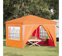 Pop-up Party Tent Orange 288x288x245cm Oxford Fabric Waterproof UV 4 sidewalls
