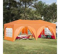 Pop-up Party Tent Orange Oxford Fabric 575 x 288 x 245 cm Height Adjustable Easy