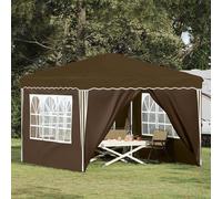 Pop-up Party Tent Taupe 288x288x245cm Oxford Fabric Waterproof UV Sturdy Shelter