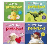 Pop-Up Peekaboo Series 1 Collection 4 Books Set By DK (Farm, Baby Dinosaur, I Love You, Bedtime)