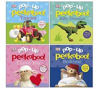 Pop-up Peekaboo Series 8 Collection 4 Books Set By DK (Tractor, Baby Dinosaur, I Love You, Bedtime)