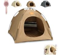 Pop-Up Pet Tent,Comfortable Pet Tent,Anti Slip Foldable Portable Hideaway for Cats & Small Dogs,Breathable and Washable Sleeping Nest for Kittens and Puppies (Coffee, XL(Fits Pets Under 10kg))