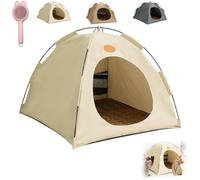 Pop-Up Pet Tent,Comfortable Pet Tent,Anti Slip Foldable Portable Hideaway for Cats & Small Dogs,Breathable and Washable Sleeping Nest for Kittens and Puppies (Off-white, XL(Fits Pets Under 10kg))