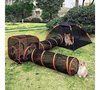 Pop Up Pet Tent, Outdoor Cat Tent, Portable Cat Playpen with Tunnel, Pop Up Pet Playpen Folding Enclosure Playpens Outside Habitat, Portable Outdoor Enclosure for Kitten, Puppy