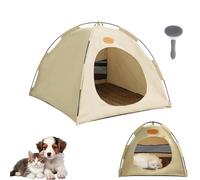 Pop-Up Pet Tent - Portable Hideaway for Cats & Small Dogs, 2025 Upgrade Cat Tents for Indoor Cats with Cool Mat, Foldable Indoor/Outdoor Pet Tent House for Cat, Puppies(Off-white,M)