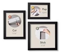 POP-UP Picture Frame Multipack - Customisable Cut-To-Size Wall Poster Frames | Easy Assembly Photo Frame Set | Eco-Friendly for Art Prints, A3 Posters | 30-50cm