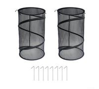 Pop-up Plant Covers 2-Pack, Foldable Mesh Greenhouse Guard for Rabbits Deer Chickens, Portable Garden Protection Net with Stakes, Easy Setup Outdoor Plant Barrier for Vegetable for FLO(2pcsBlack)