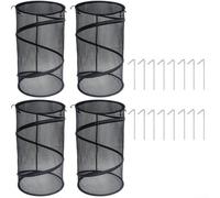 Pop-Up Plant Protection Covers, Foldable Mesh Greenhouse Guard with Steel Frame for Rabbits Deer Chickens, Portable Garden Barrier Net, Black or White(4pcsBlack)