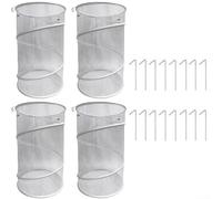 Pop-Up Plant Protection Covers, Foldable Mesh Greenhouse Guard with Steel Frame for Rabbits Deer Chickens, Portable Garden Barrier Net, Black or White(4pcsWhite)