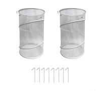 Pop-Up Plant Protection Covers, Foldable Mesh Greenhouse Guard with Steel Frame for Rabbits Deer Chickens, Portable Garden Barrier Net, Black or White(2pcswhite)