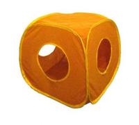 Pop Up Play Cube for Cat Kitten Small Pets Fun Box Foldable Random 4 Colours (Orange)