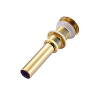 Pop Up Plugs for Wash Basins Vanity Golden Solid Brass Vintage Bathroom Basin Sink Pop Up Drain Vessel Strainer(Without Overflow)