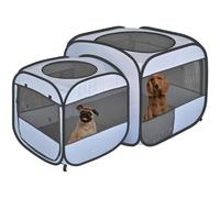 Pop up Portable Cat Playpen 2-in-1 Dog Playpen, No Assembly Need, Pet Cat Dog Tent Crates with Pet Pee Pads, Cats Enclosure for Kitten and Puppy Indoor Outdoor Use (53.2''x31.5''x27.6'' H)
