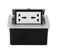 Pop Up Power Outlet for Desk, Damped Spring Hidden Power Strip with 2 AC Ports, Solder-less, for Countertops, Tables, Kitchens