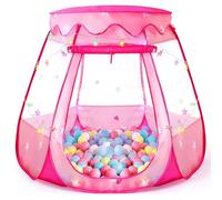 Pop Up Princess Tent for Girls, Toddler Girl Toys Kids Ball Pit with Colorful Star Lights, Foldable Kids Play Tent with Carrying Bag, Indoor&Outdoor 3 Year Old Girl Gift (Balls Not Included)