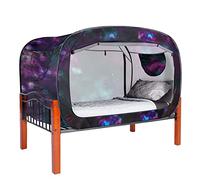 Pop Up Privacy Tent for Indoor Use Bed Canopy for Sleeping Bed Tent Double Door with Mosquito Mesh Window - Twin/Galaxy