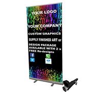 Pop Up Roller Banner Printed Display Exhibition Show Sign Stand for 100 x 200 Personalised Graphics Free Carry CASE