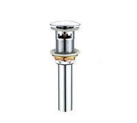 Pop Up Sink Drain, Chrome Basin Sink Waste Plug with Overflow, Bathroom Faucet Vessel Vanity Sink Drain Stopper