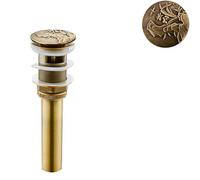 Pop Up Sink Plug Bathroom Lavatory Basin Sink Pop Up Drain Antique Finish Brass Material Clic-clac Waterlet Vanity Waste Drainer(with Hole A3)