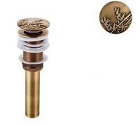 Pop Up Sink Plug Bathroom Lavatory Basin Sink Pop Up Drain Antique Finish Brass Material Clic-clac Waterlet Vanity Waste Drainer(No Hole B4)