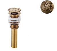 Pop Up Sink Plug Bathroom Lavatory Basin Sink Pop Up Drain Antique Finish Brass Material Clic-clac Waterlet Vanity Waste Drainer(No Hole B3)