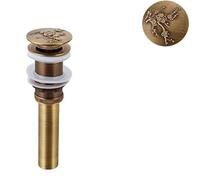 Pop Up Sink Plug Bathroom Lavatory Basin Sink Pop Up Drain Antique Finish Brass Material Clic-clac Waterlet Vanity Waste Drainer(No Hole B1)