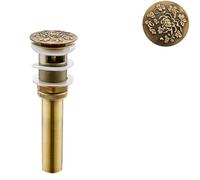 Pop Up Sink Plug Bathroom Lavatory Basin Sink Pop Up Drain Antique Finish Brass Material Clic-clac Waterlet Vanity Waste Drainer(with Hole A2)