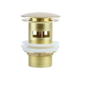 Pop Up Sink Plug Replacement Bathroom Basin Sink Brass Pop Up Drain Waste Stoppers With Or Without Overflow Hole Washbasin Faucet Accessories(Brushed Gold-A)