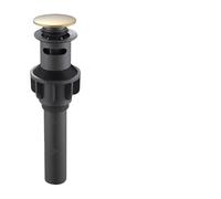 Pop Up Sink Plug Replacement Stainless Steel Pop Up Sink Drain Stopper With Overflow Matt Black Lavatory Basin Filter Bathroom Faucet Accessories(Brushed Gold)