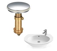 Pop Up Sink Plugs, Bathroom Push Drain Stopper Plugs, 38mm Click Clack Plug Sprung Stopper, Basin Sink Button Plugs for Kitchen Bathroom Washbasin Bath, Solid Brass Chrome Plating