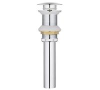 Pop Up Sink Plugs Gray Pop Up Drain Bathroom Sink Vessel Vanity Brushed Gold Solid Brass Assembly Replacement Kits Stopper, Flip Top, Overflow(Chrome without)