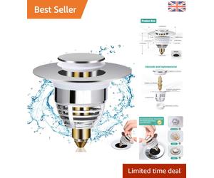 Pop-Up Sink Stopper with Non-Clogging Strainer - 32-42mm Fit for Modern Homes