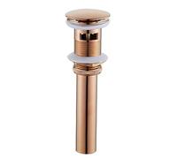 Pop Up Sink Waste with Overflow, Rose Gold, Basin Waste Slotted, Sink Waste Without Overflow, All Copper Drain,Rose Gold,with Overflow Hole