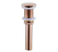 Pop Up Sink Waste Without Overflow, Rose Gold, Basin Waste Slotted, Sink Waste Without Overflow, All Copper Drain,Rose Gold,No Overflow Hole