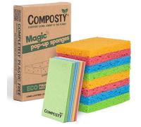 Pop-Up Sponges 12 Pack | Eco Sponges Washing Up | Compostable Kitchen Sponge | Plastic Free, Non-Scratch | Reusable Cellulose Pads | Multiuse, washable, reusable, long-lasting, durable