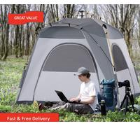 Outsunny Four Man Pop Up Tent Automatic Camping Backpacking Dome Shelter, Green