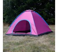 Pop Up Tent for 2-3 Person Waterproof UV Resistant Automatic Camping Tent with Dual Doors & Mosquito Net, Lightweight Portable Shelter for Outdoor, Fishing, Hiking & Festivals (Pink)