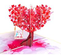Pop Up Valentines Day Card | 3D Anniversary Wedding Engagement Card (Size 20x15 cm - Bird Love Couple I Love You)