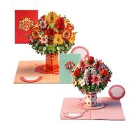 Pop-Up Wildflower Valentine’s Card, Foldable 3D Flower Bouquet Pop Up Card with Note Envelopes,Forever-Blooming 3D Flower Pop-Up Cards, Personalized Love Message for Birthday, Valentine Day (A+B)